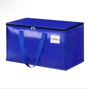 Blue Flexible Garment Storage Bag with Secure Handles
